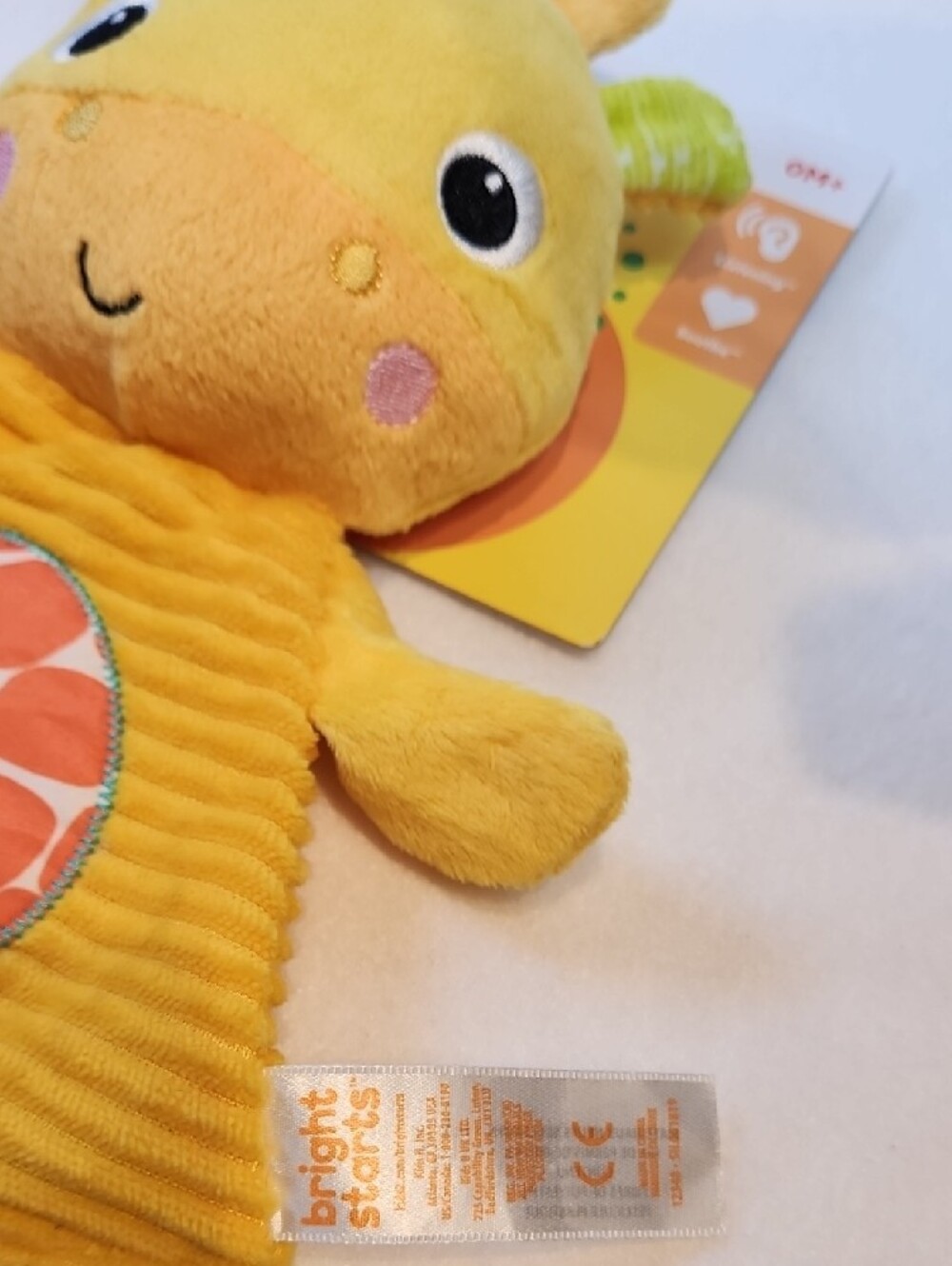 Bright Starts Yellow Giraffe Soothing Plush with Teethers - Picture 2 of 4